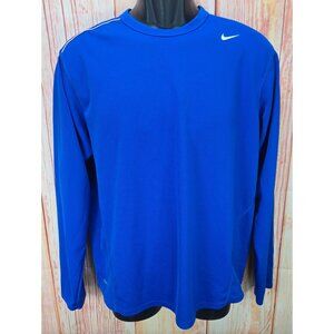 Nike Mens Blue Long Sleeve Dri-FIT Medium Training Shirt Medium